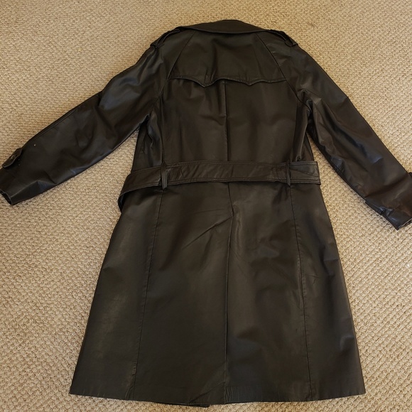 Vintage Black Leather Trenchcoat - Men's Size 38 - Picture 5 of 5
